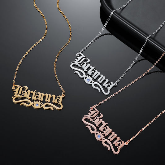 Old English Demon Eye Necklace QN463-F08