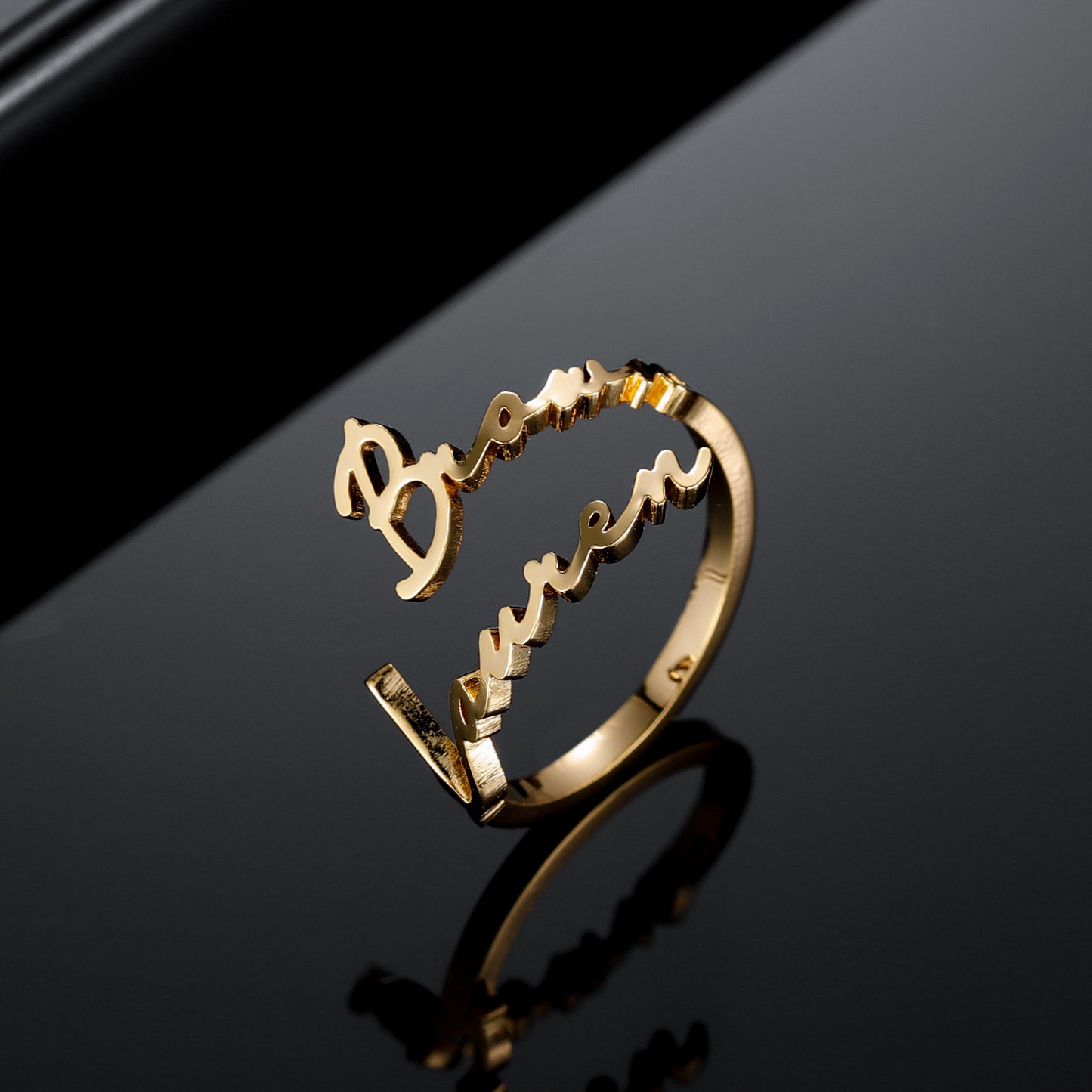 Double Name Ring QR319-F62