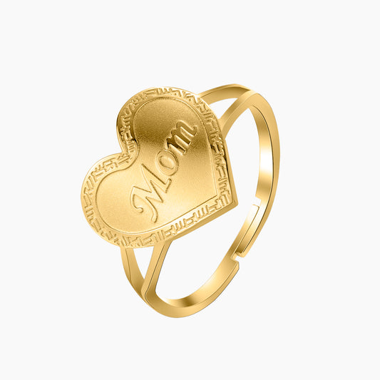 Mom Heart Name Ring QR587