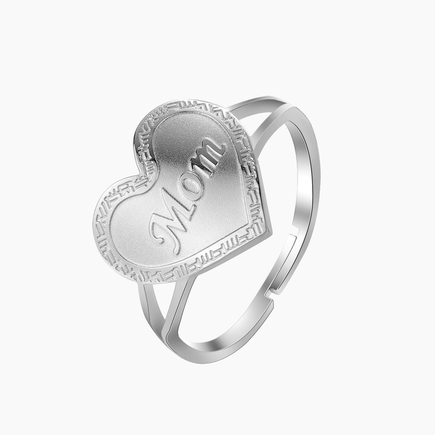 Anneau de nom de coeur de maman QR587