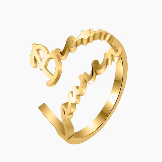 Double Name Ring QR319-F62