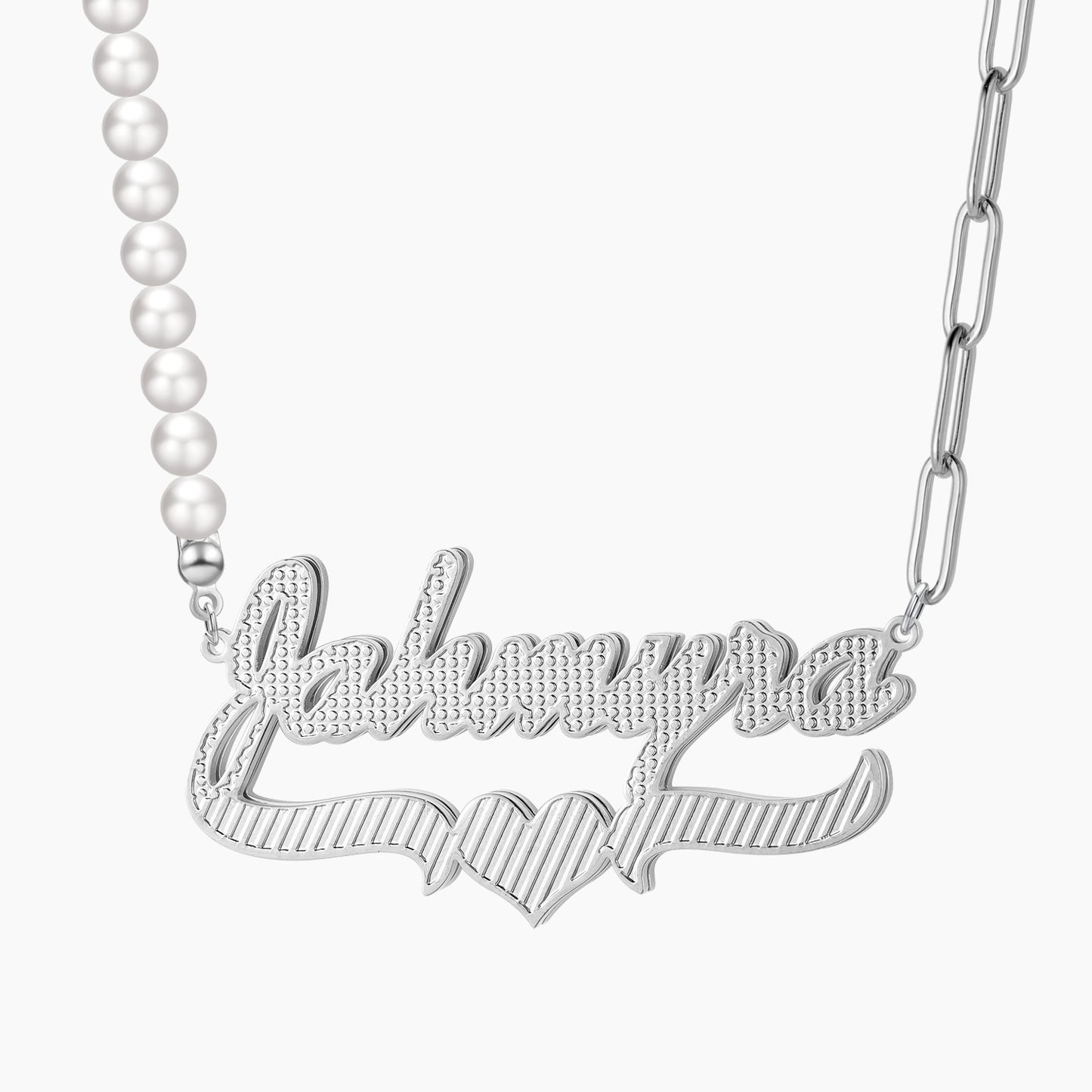 Pearl Essential Link Chain Two Tone Necklace QN520