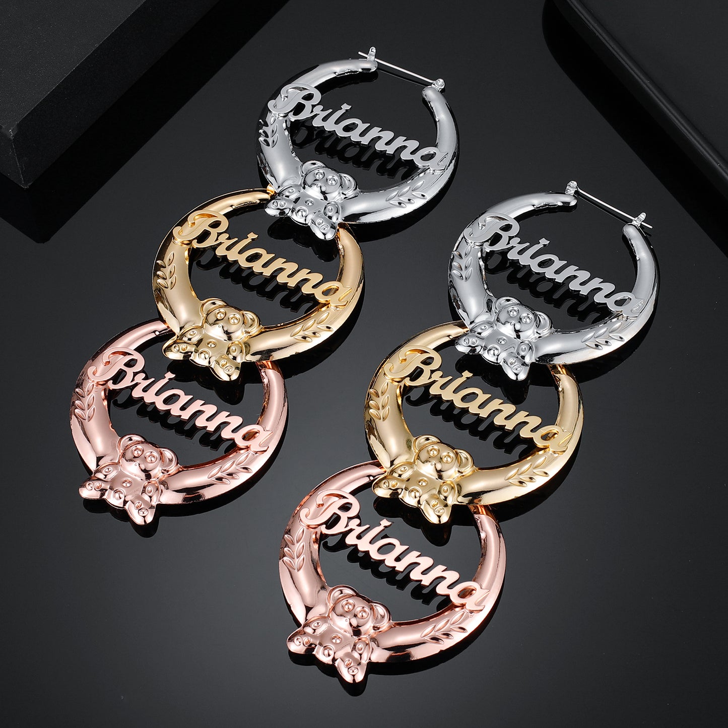 Little Bear Name Hoop Earring QE490