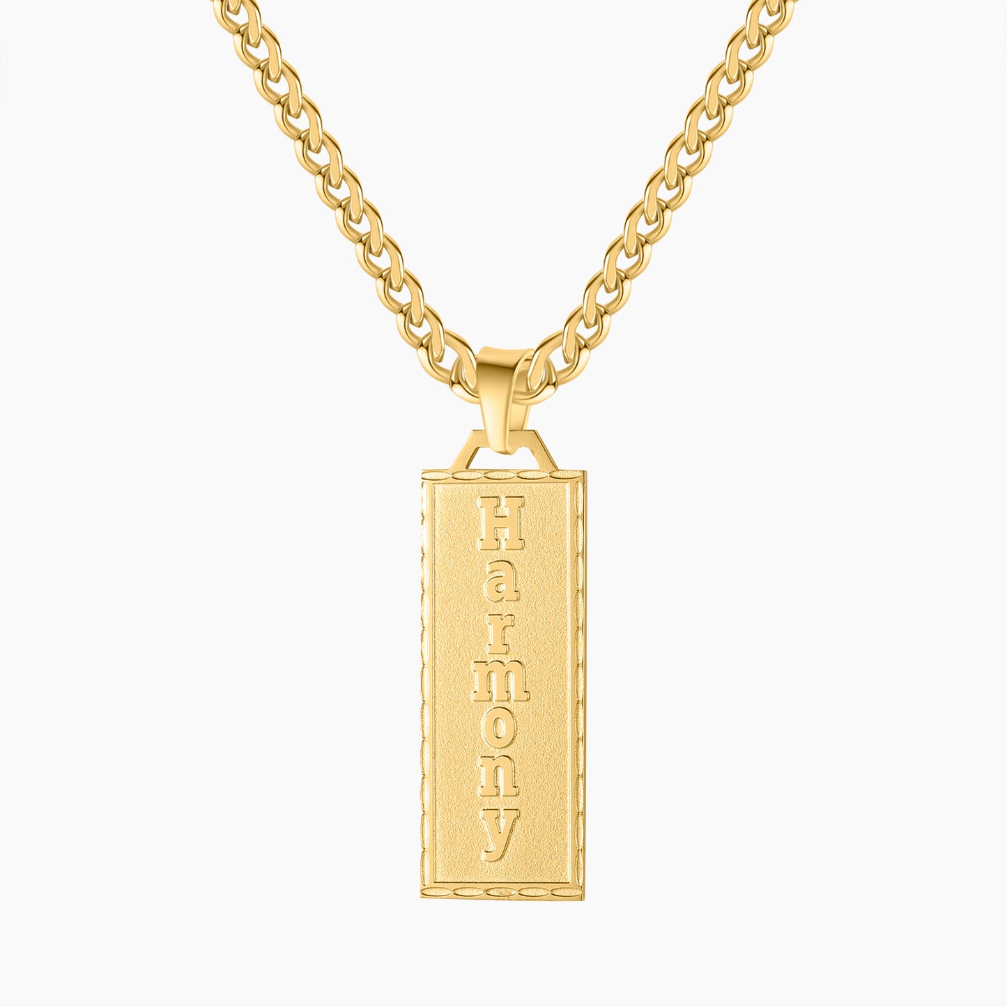 Engraved Bar Name Pendant QN607