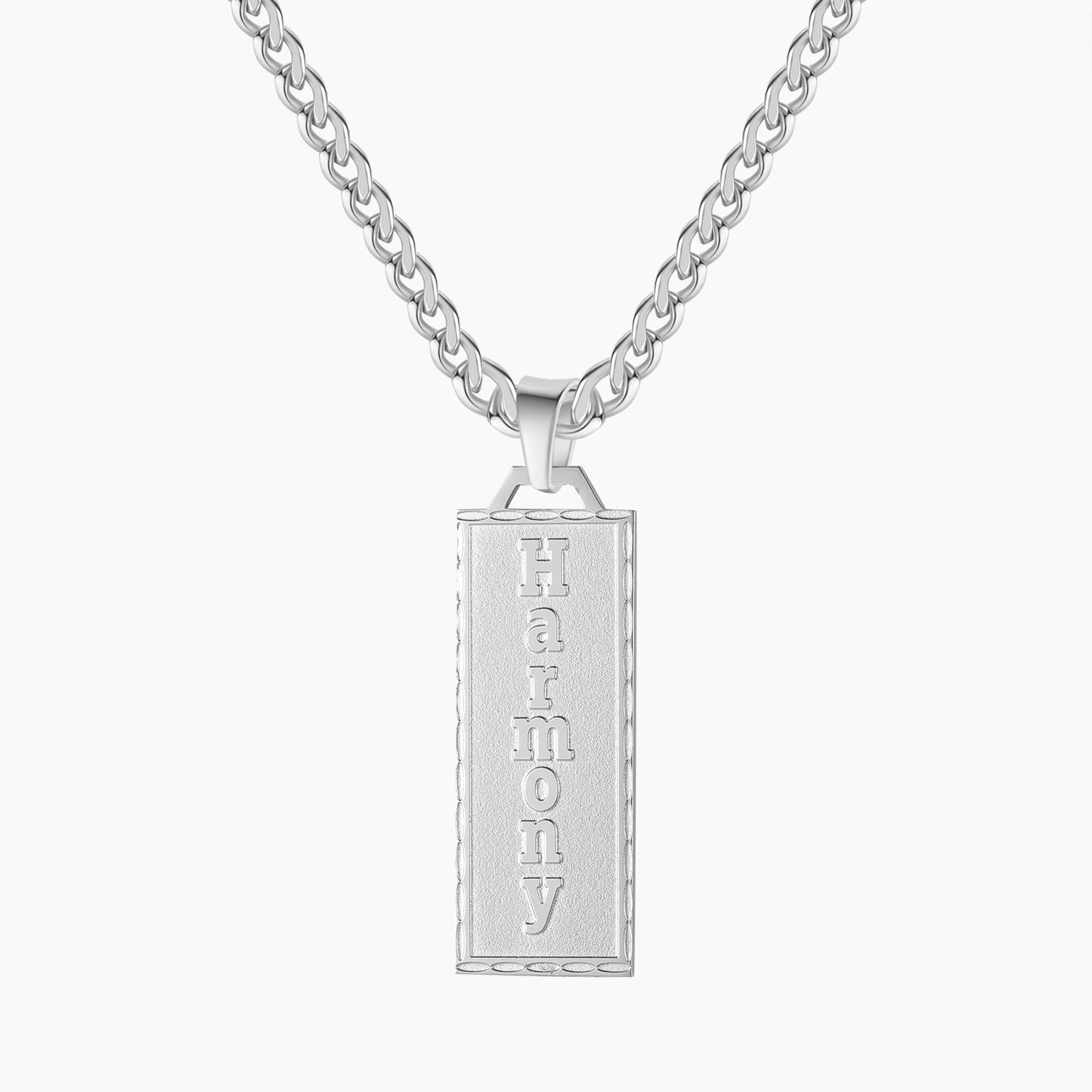 Engraved Bar Name Pendant QN607