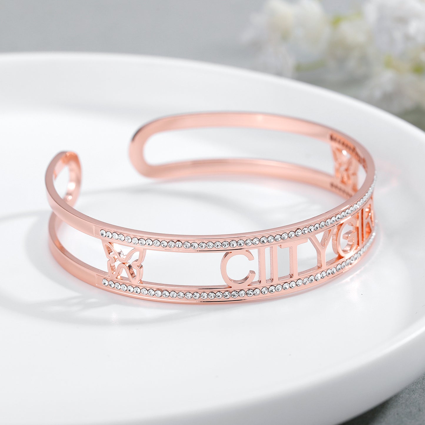 Custom Diamond Bracelet With Butterfly QB565