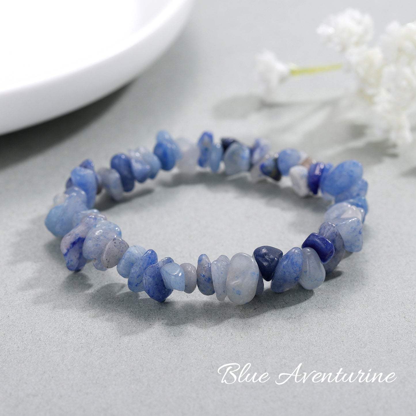 Raw Blue Aventurine Necklace Earring Bracelet SS438
