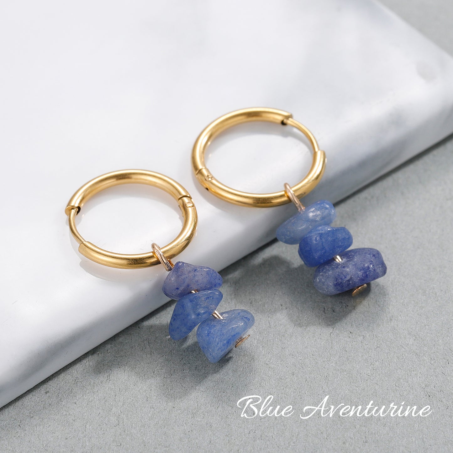 Raw Blue Aventurine Necklace Earring Bracelet SS438