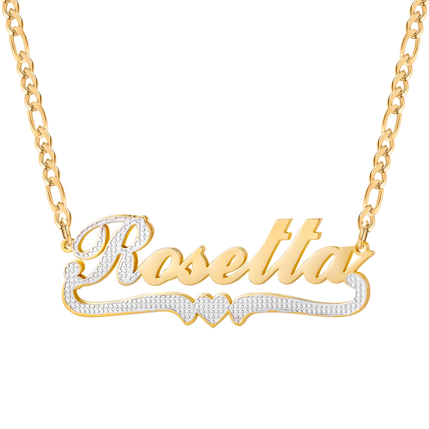 Double Gold Name Necklace QN351-F15