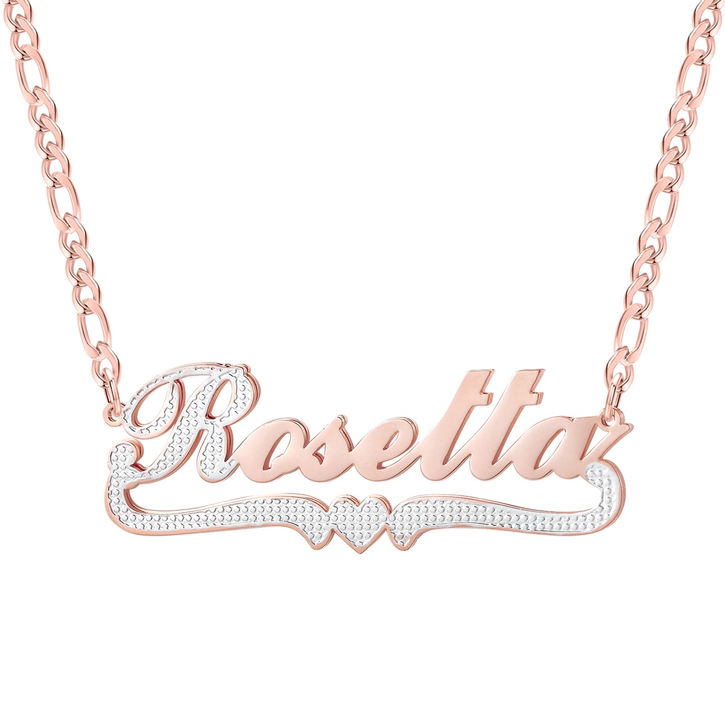 Double Gold Name Necklace QN351-F15