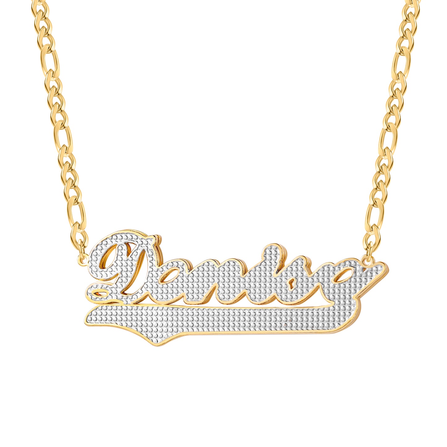 Double Gold Name Necklace QN350-F15