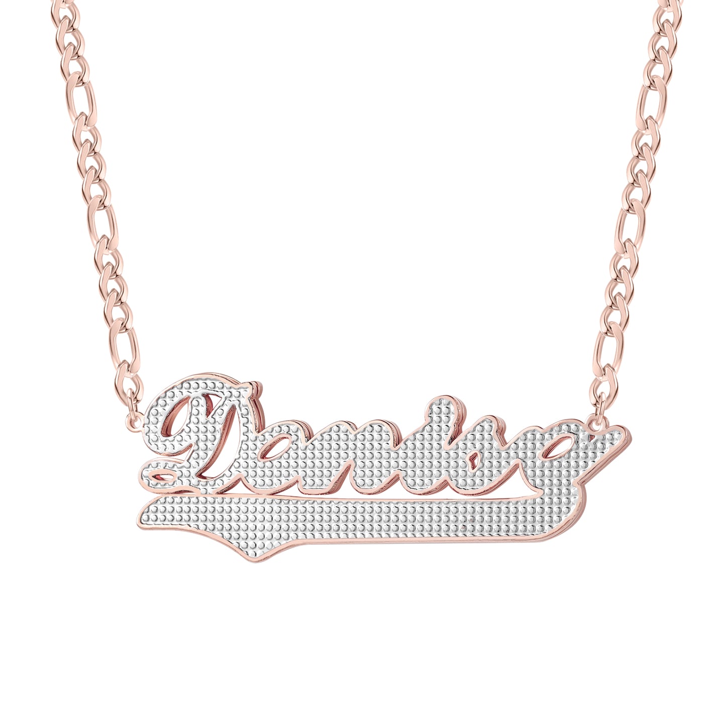 Double Gold Name Necklace QN350-F15