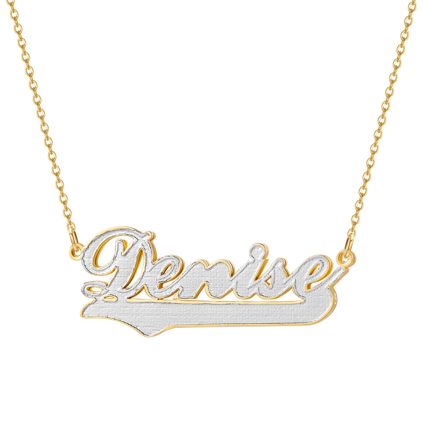 Double Gold Name Necklace QN352-F15