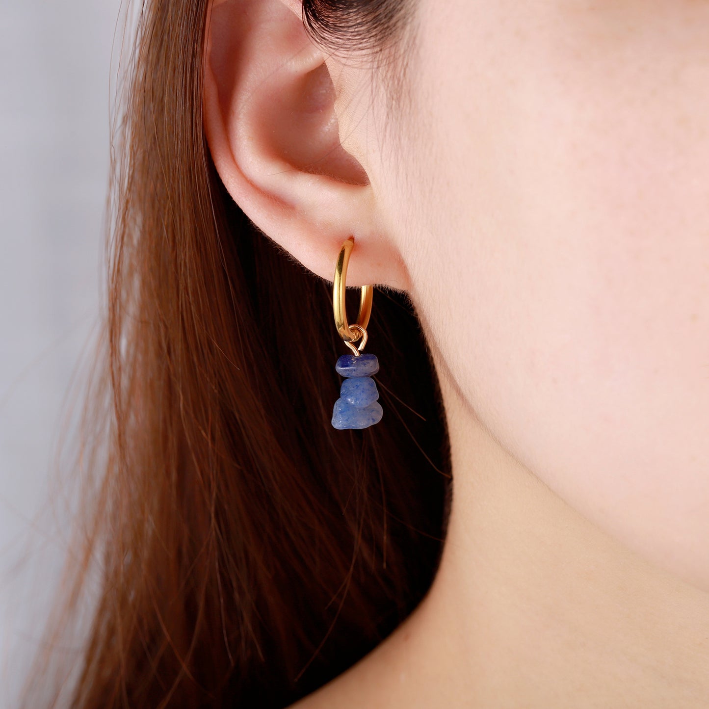Raw Blue Aventurine Necklace Earring Bracelet SS438