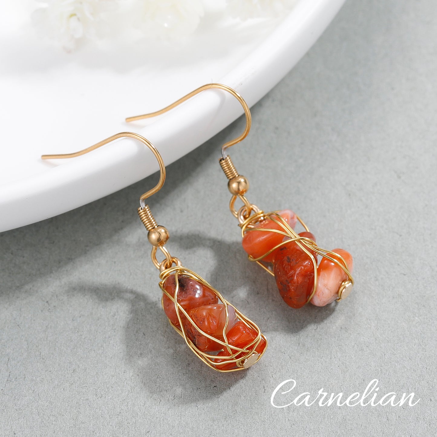 Carnelian Stone Earring SS446
