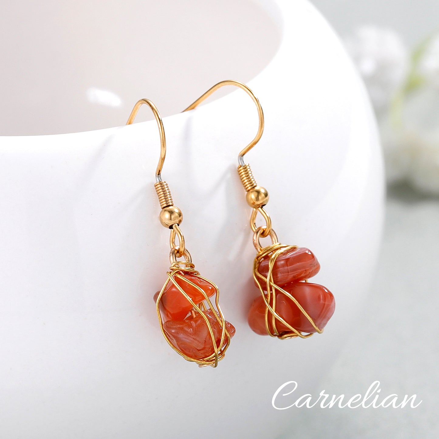 Carnelian Stone Earring SS446