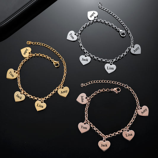 Engraved  Heart Name Bracelet DB464