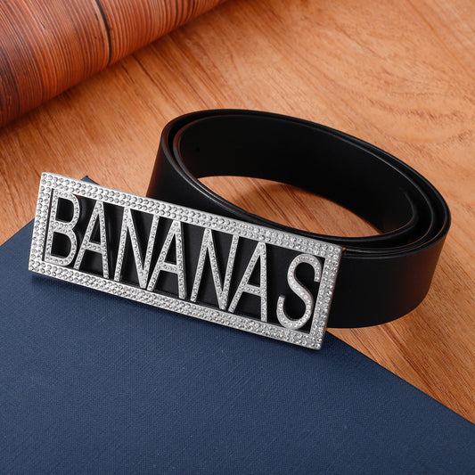 Diamond Banana Custom Name Belt Buckle