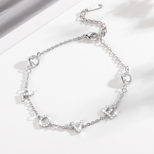 Diamond Letter Bracelet QB307