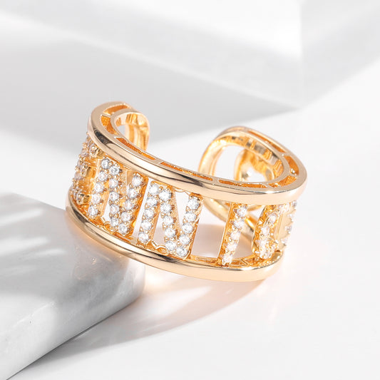 Bague Lettre Diamant QR323