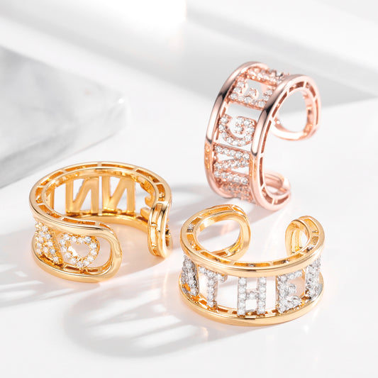 Bague Lettre Diamant QR323