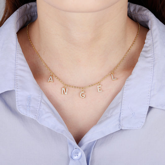 9mm Letters Necklace QN343