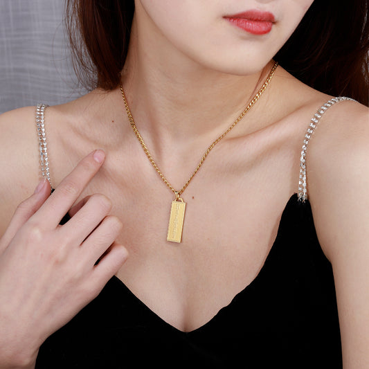 Engraved Bar Name Pendant QN607