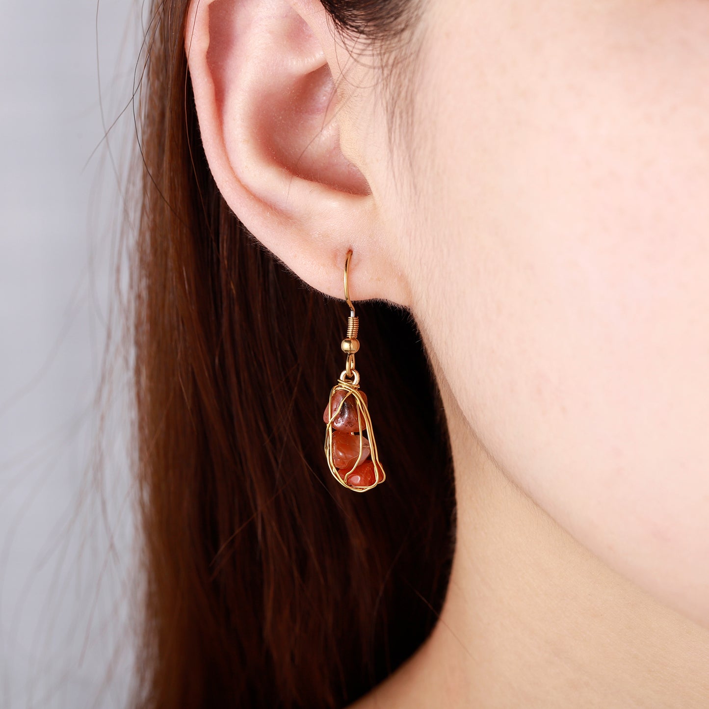 Carnelian Stone Earring SS446