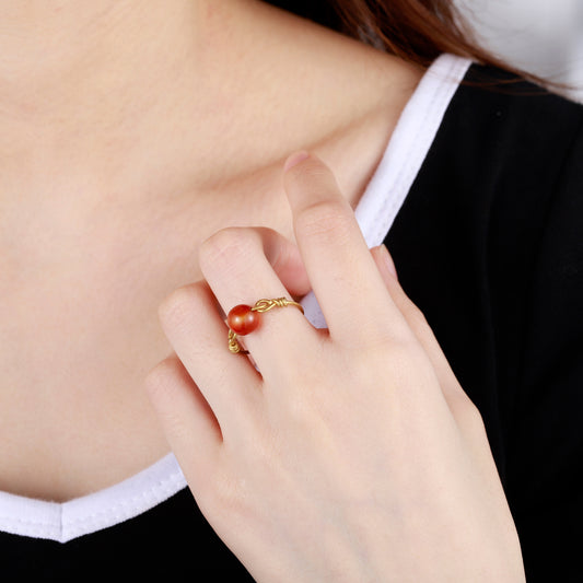 Carnelian Stone Earring Bracelet SS446