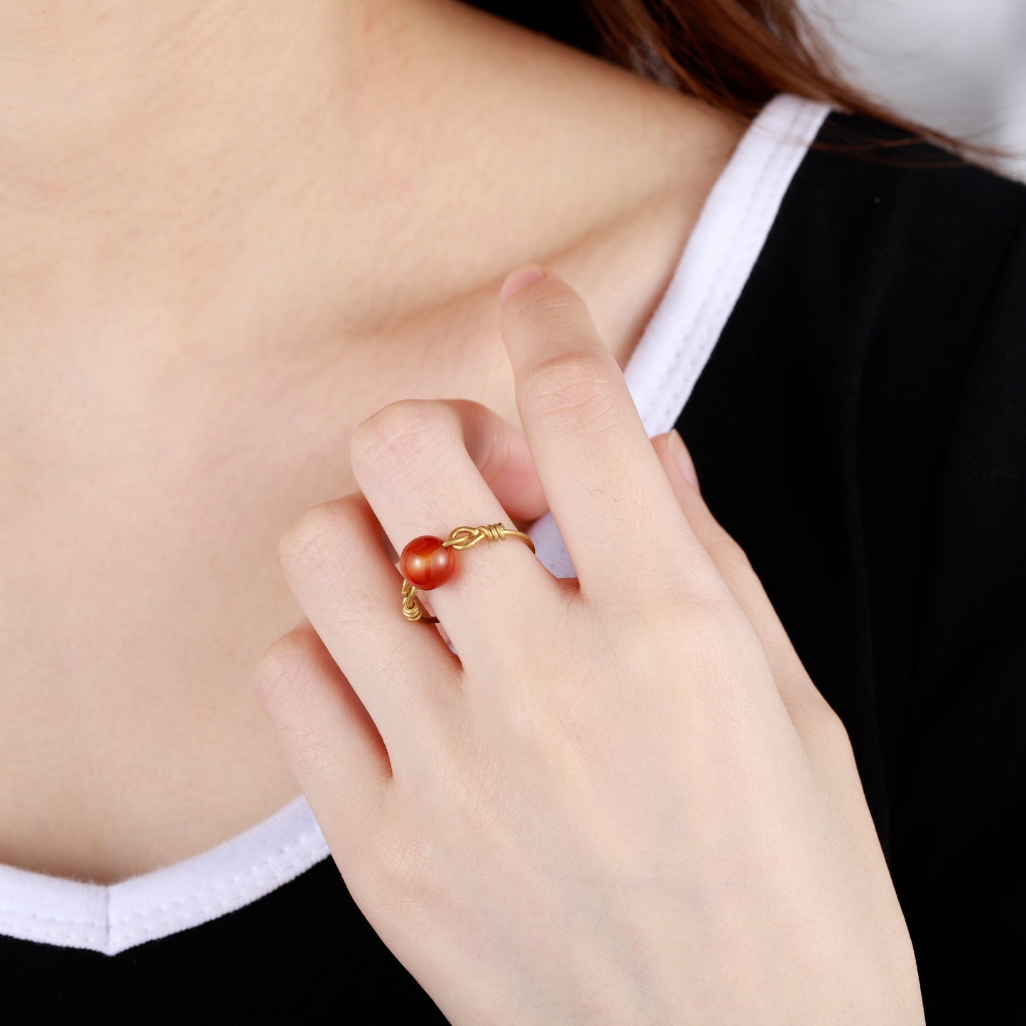 Carnelian Stone Ring SS446
