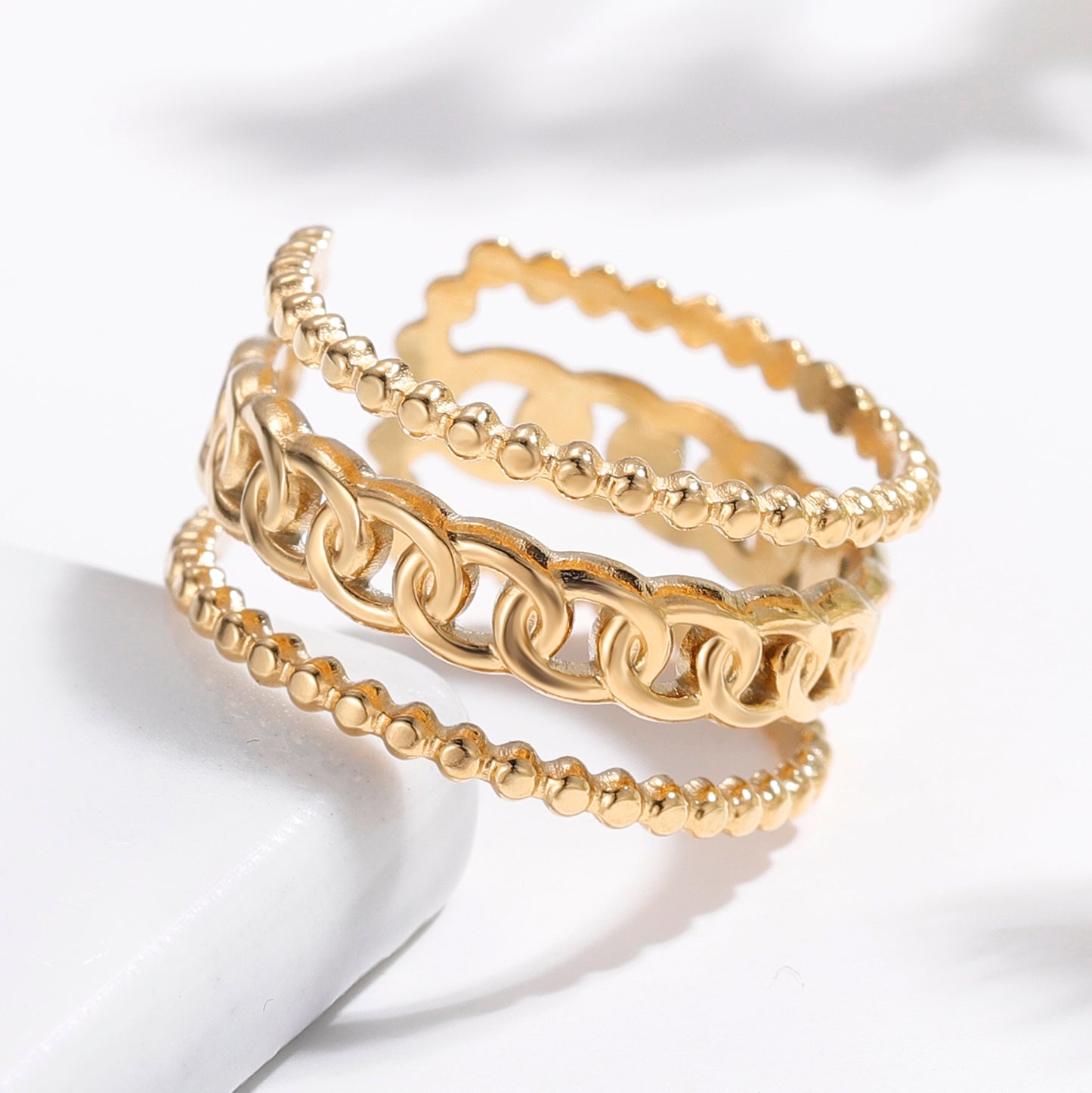 Adjustable Double Layer Ring SR296