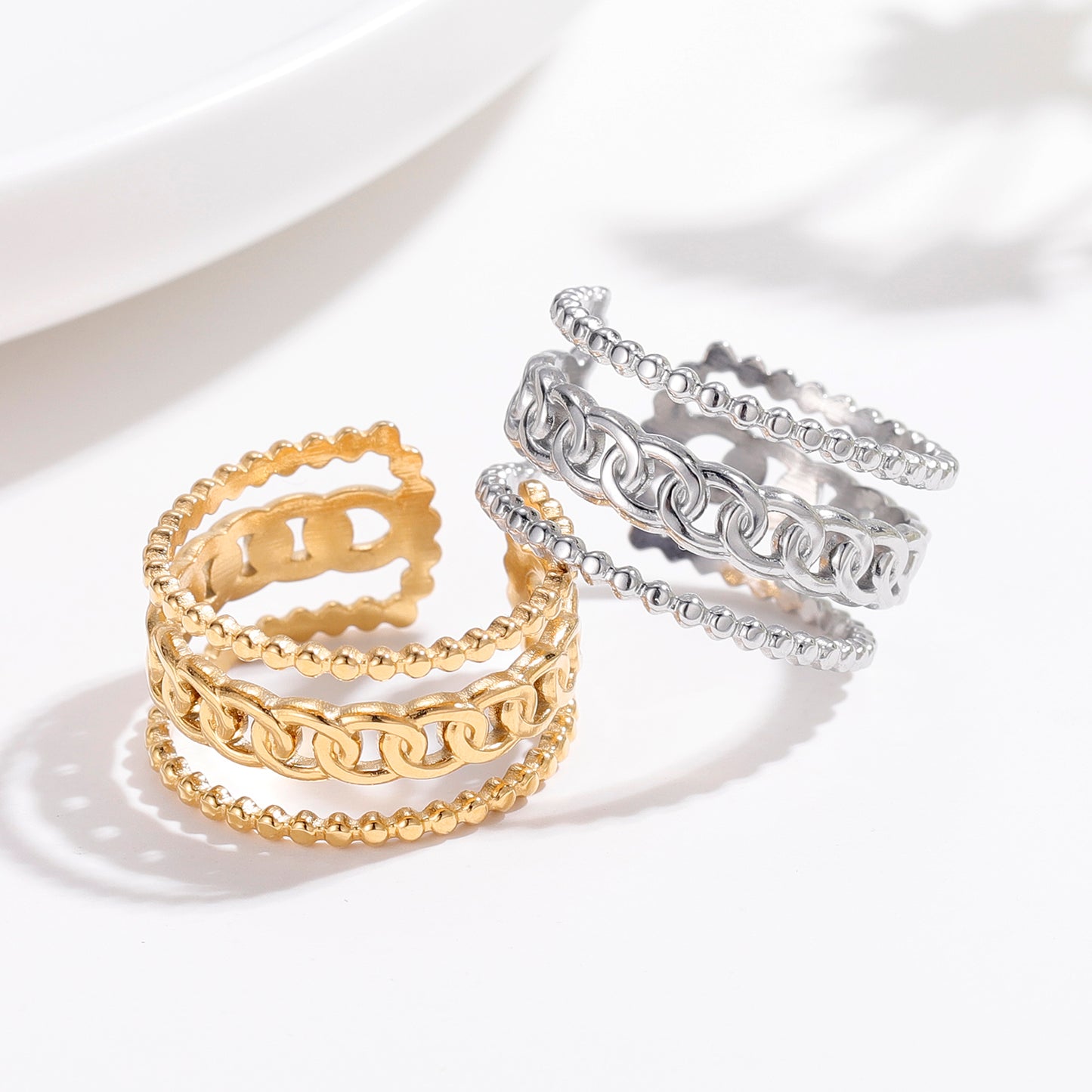 Adjustable Double Layer Ring SR296