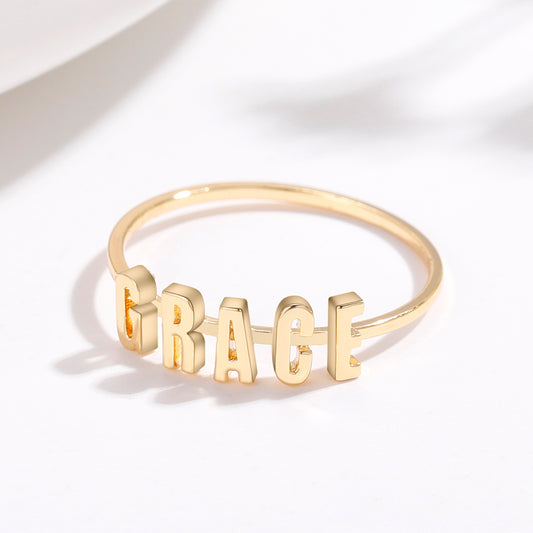 Bague lettre personnalisée QR324