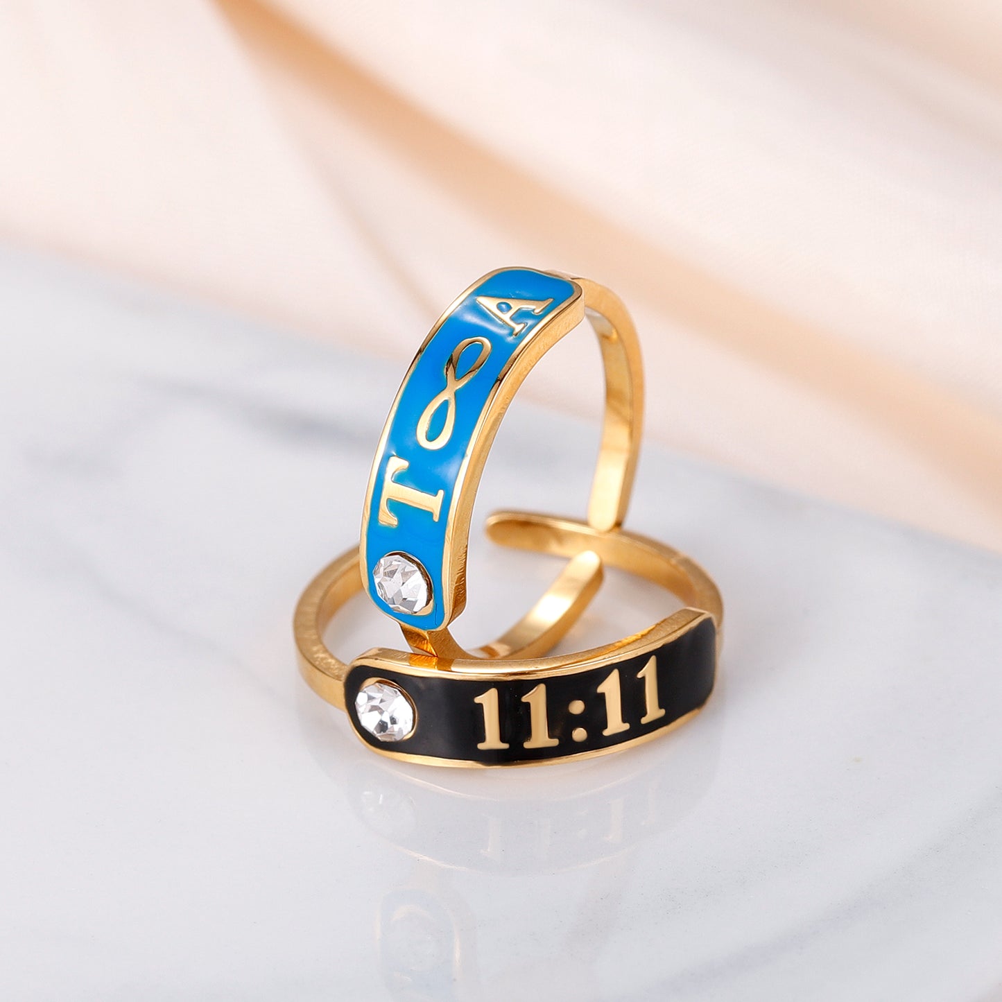 Green Custom Text Ring QR611