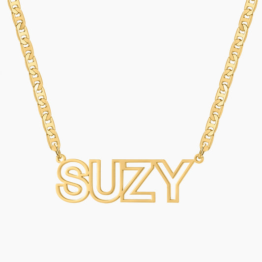 Hohle Namenskette QN626