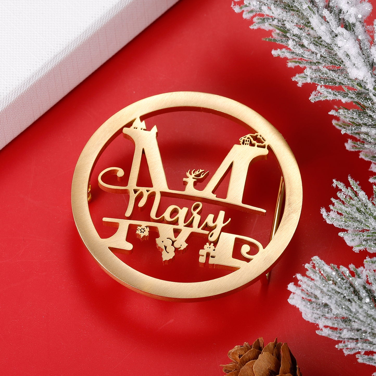Weihnachts-Gürtelschnalle mit individuellem Namen