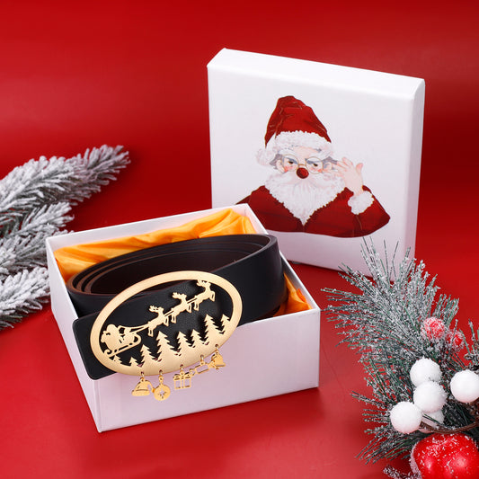 Christmas Santa Elk Belt Buckle