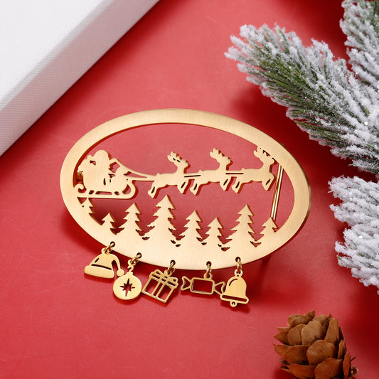 Christmas Santa Elk Belt Buckle