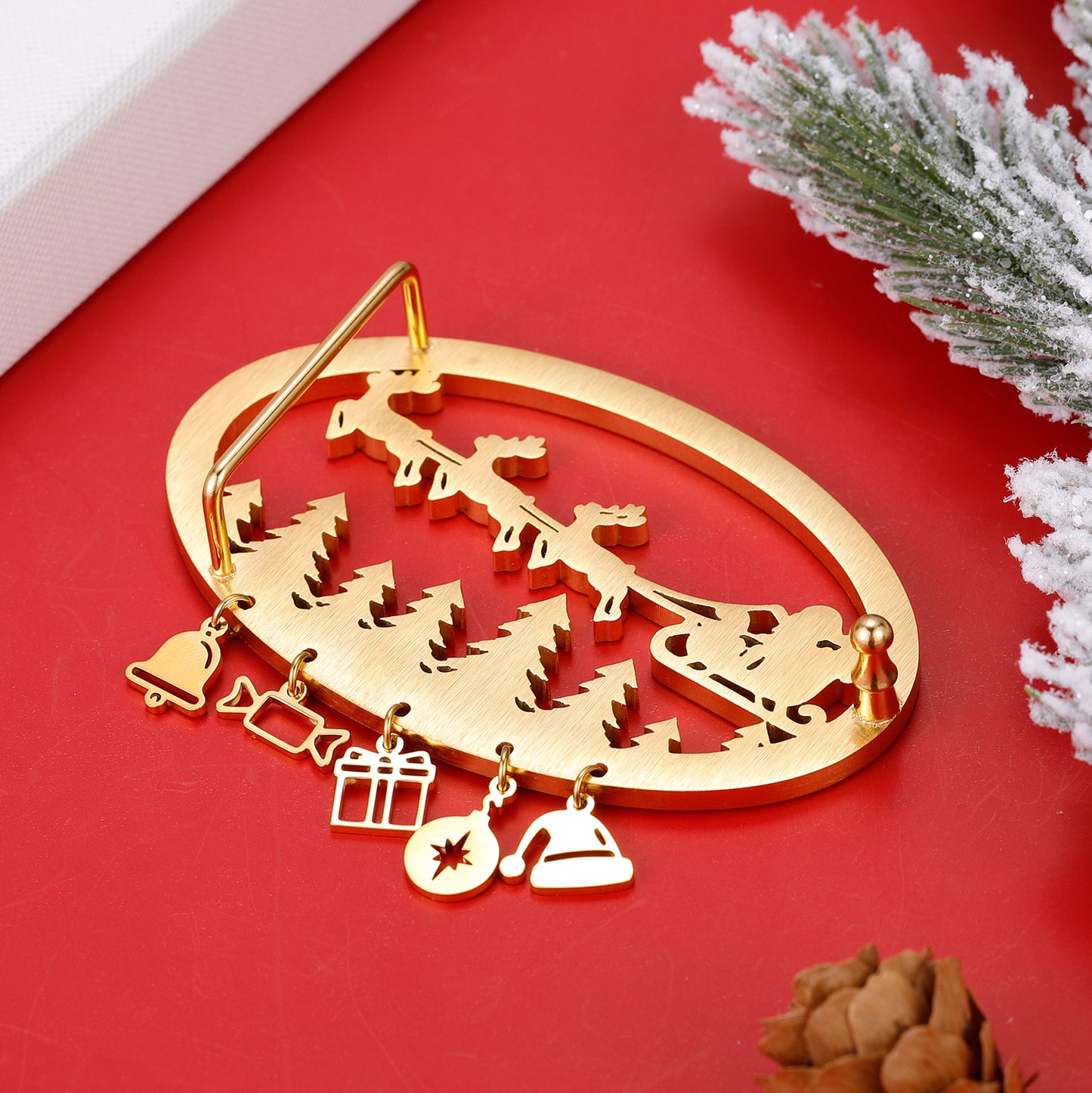 Christmas Santa Elk Belt Buckle