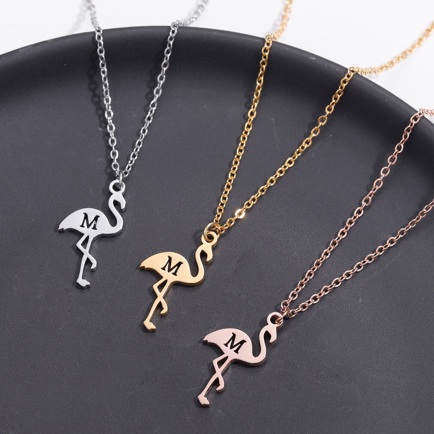 Flamingo Personalized A-Z 26 Letters Pendants QN323