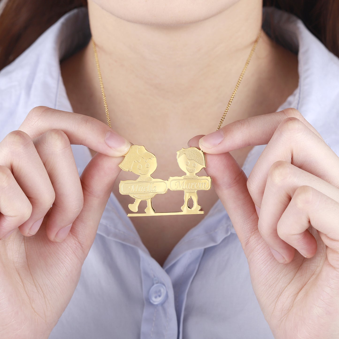 Boy And Girl Couple Name Necklace QN326