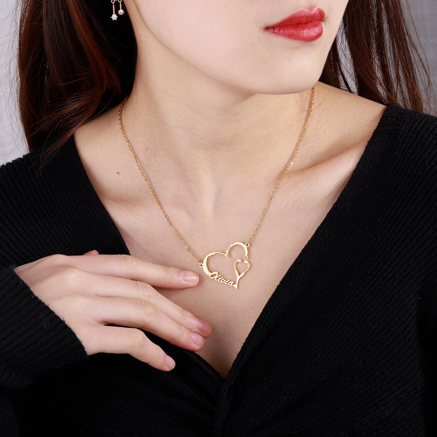 Stethoscope Heart Name Necklace QN567