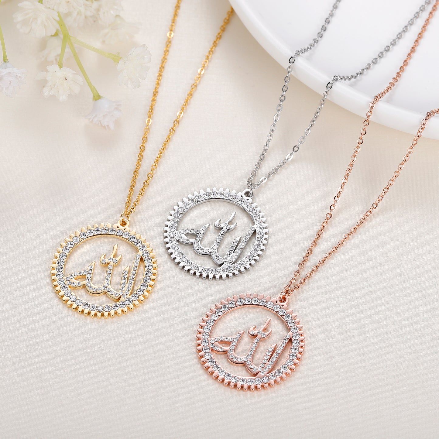 Diamond Arabic Necklace QN433