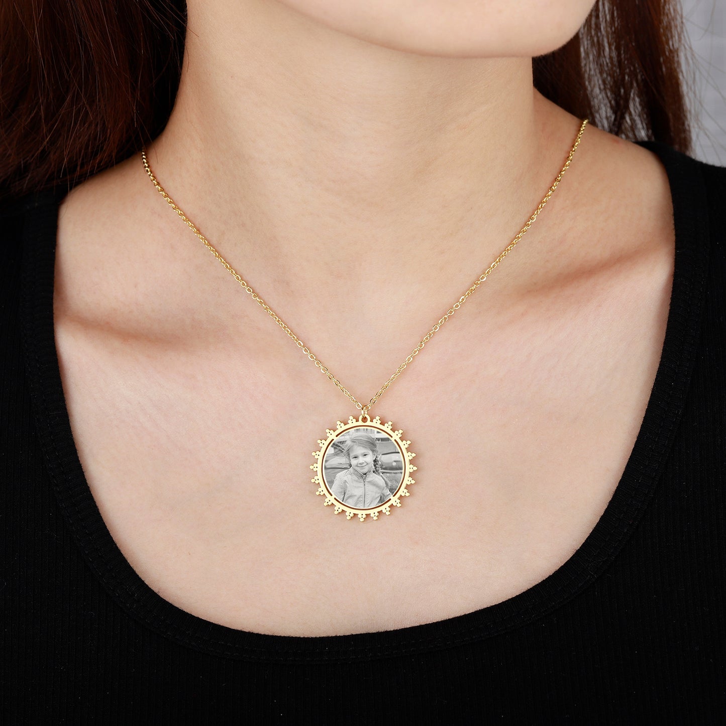 Engraved Necklace With Picture QN432