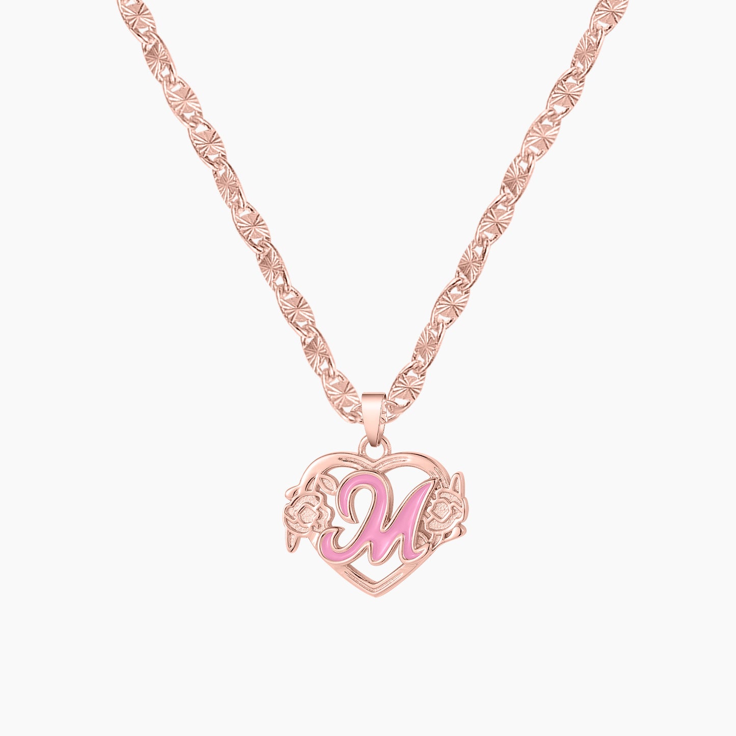 Peach Blossom Letter Necklace QN496