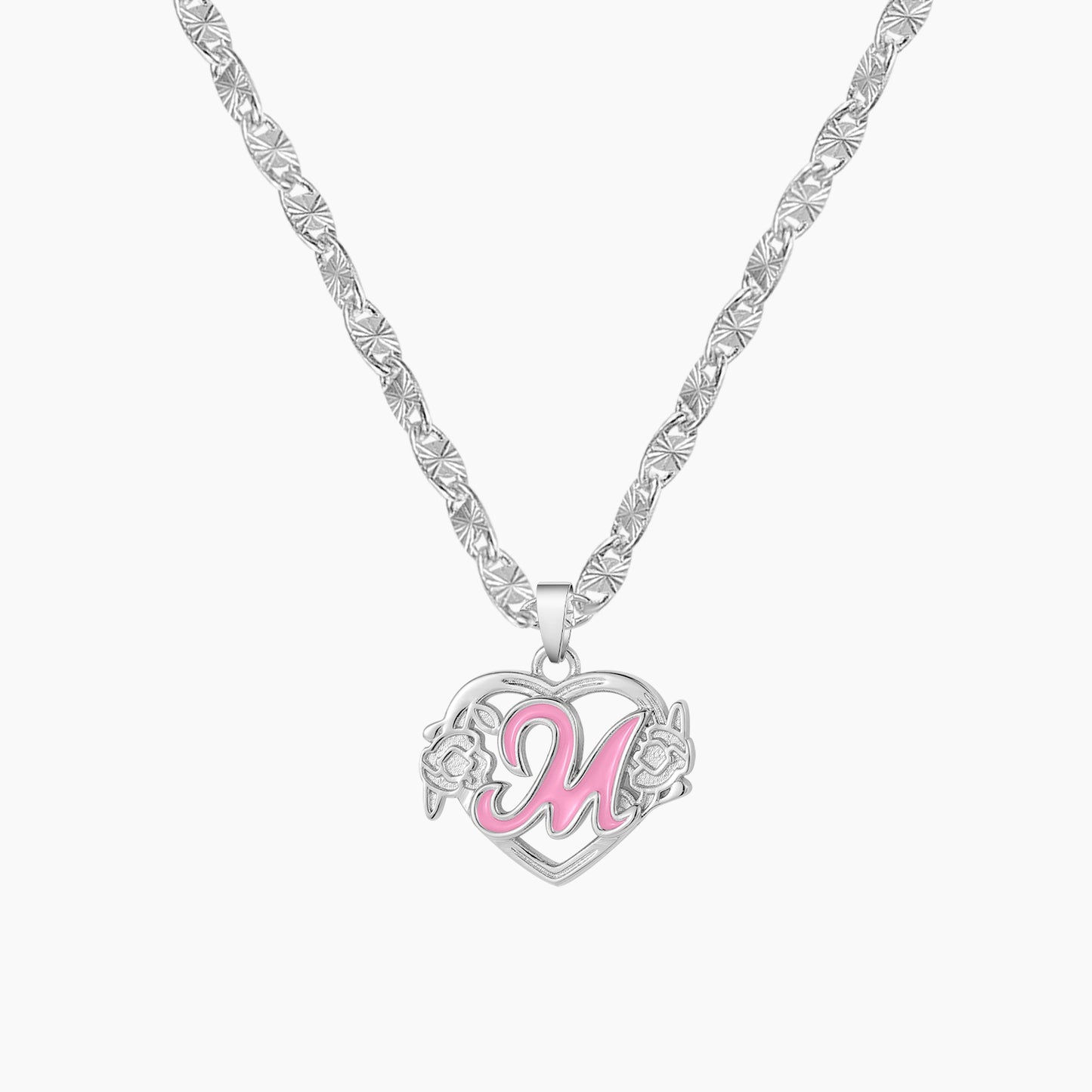 Peach Blossom Letter Necklace QN496