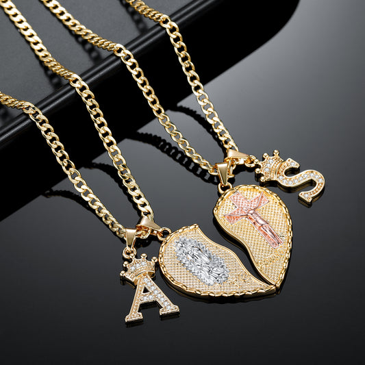 "TE AMO" Heart Split Necklace QN523