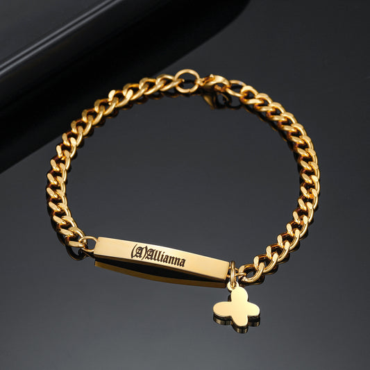 Engraved Name Butterfly Bracelet DB528