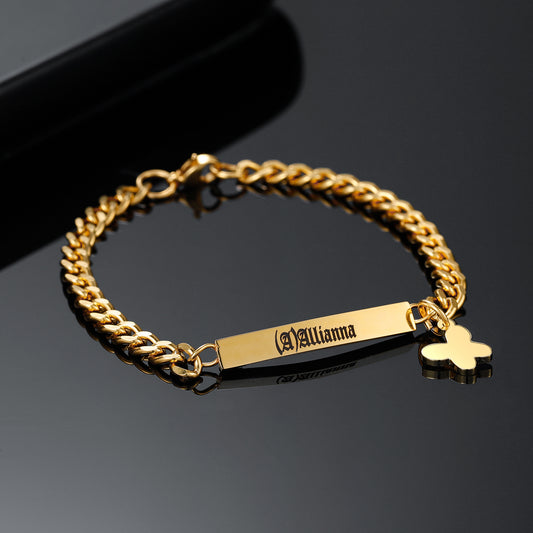 Engraved Name Butterfly Bracelet DB528
