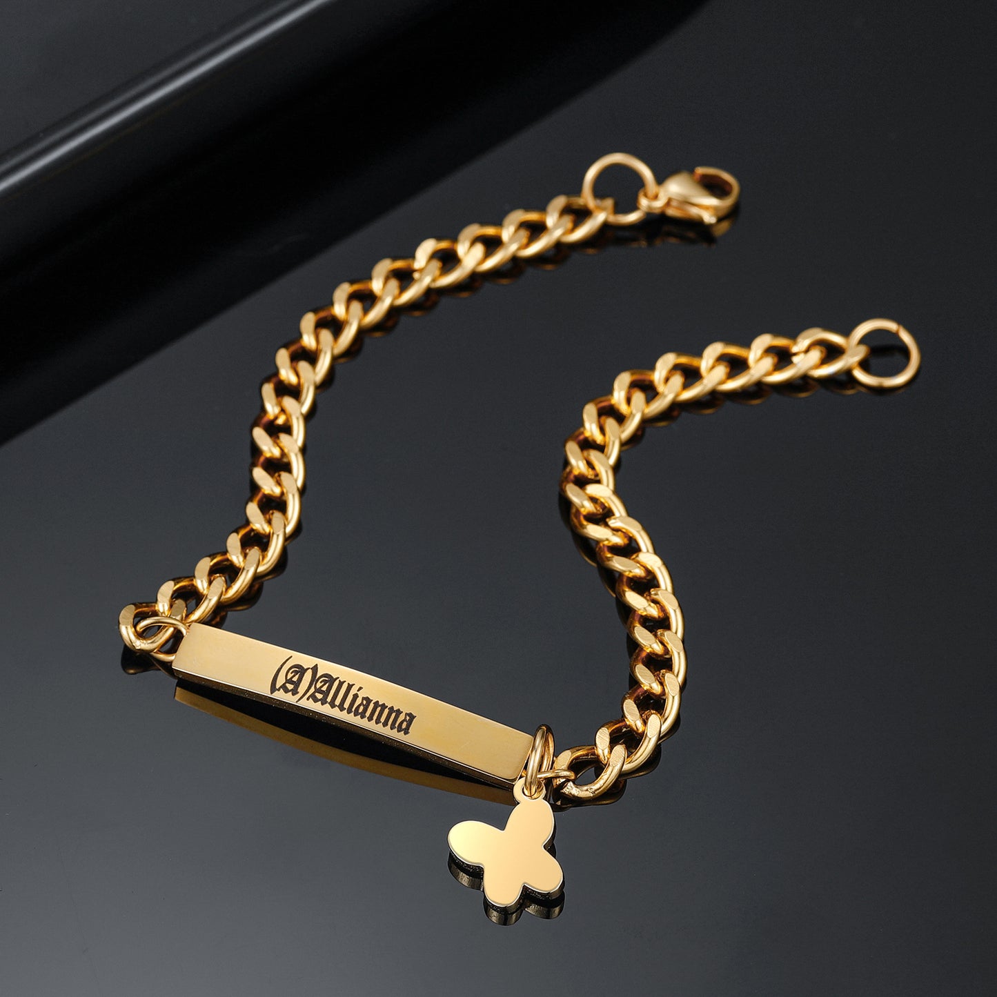 Engraved Name Butterfly Bracelet DB528